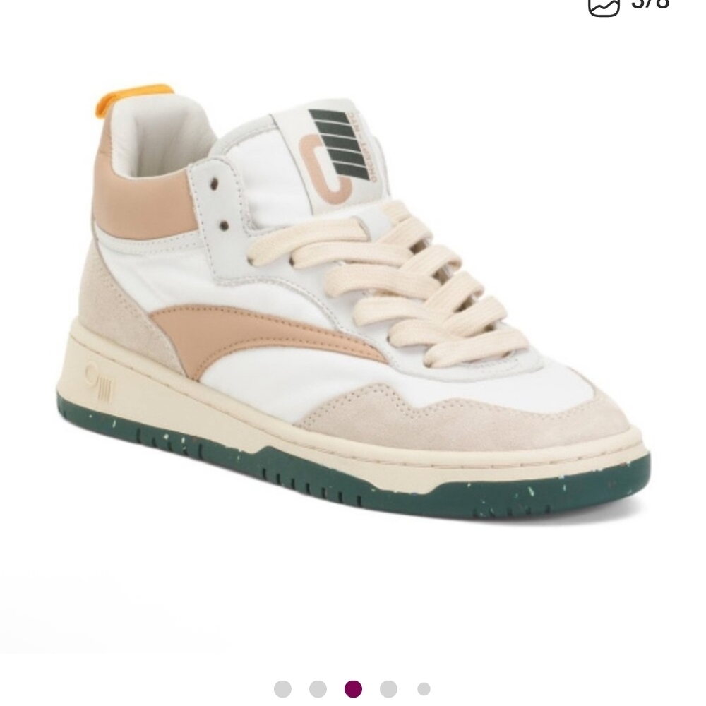 Athletic Shoes in White and Tan